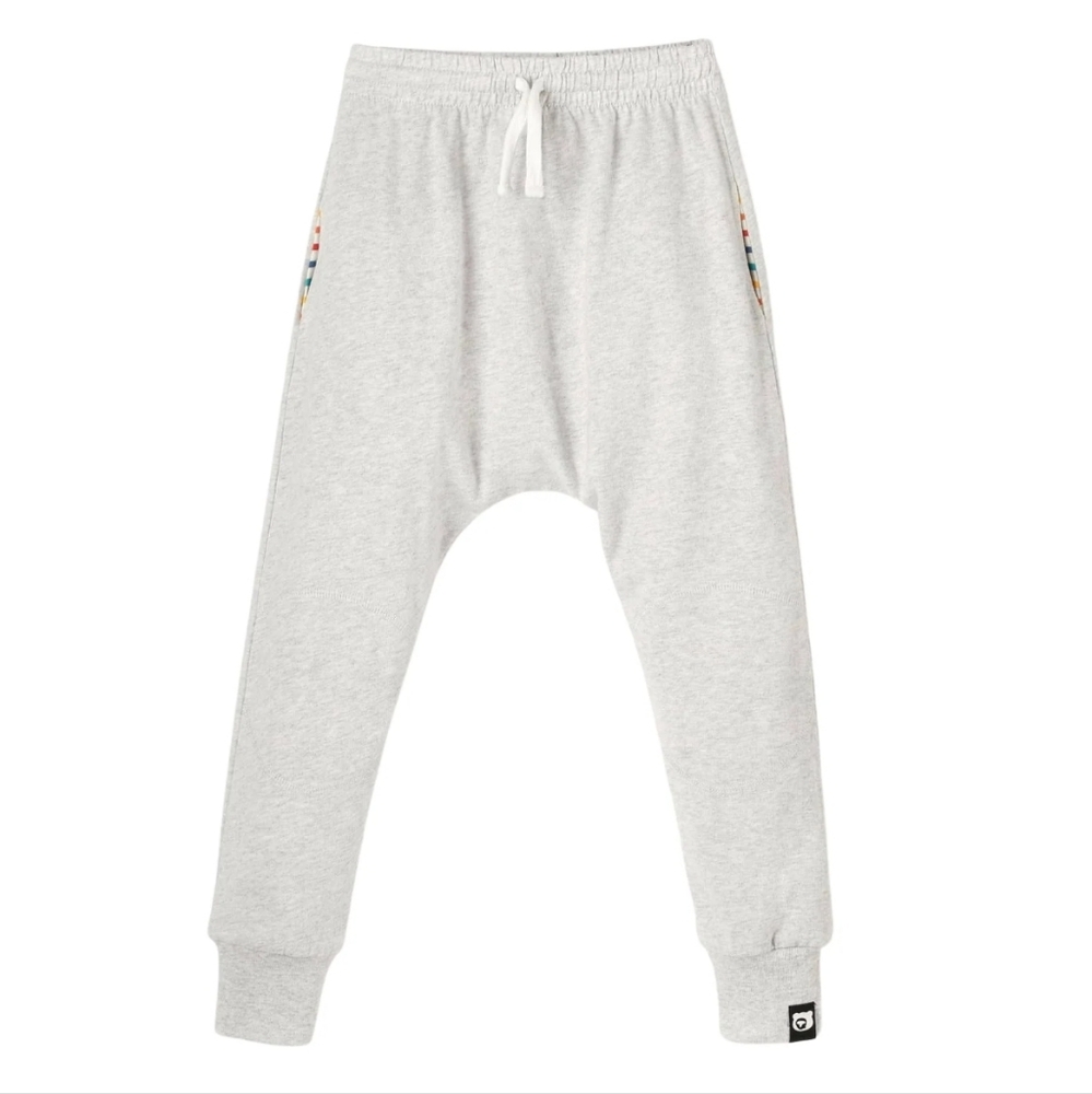 The QT - GREY MARL | Organic Knee Patch Jersey Joggers